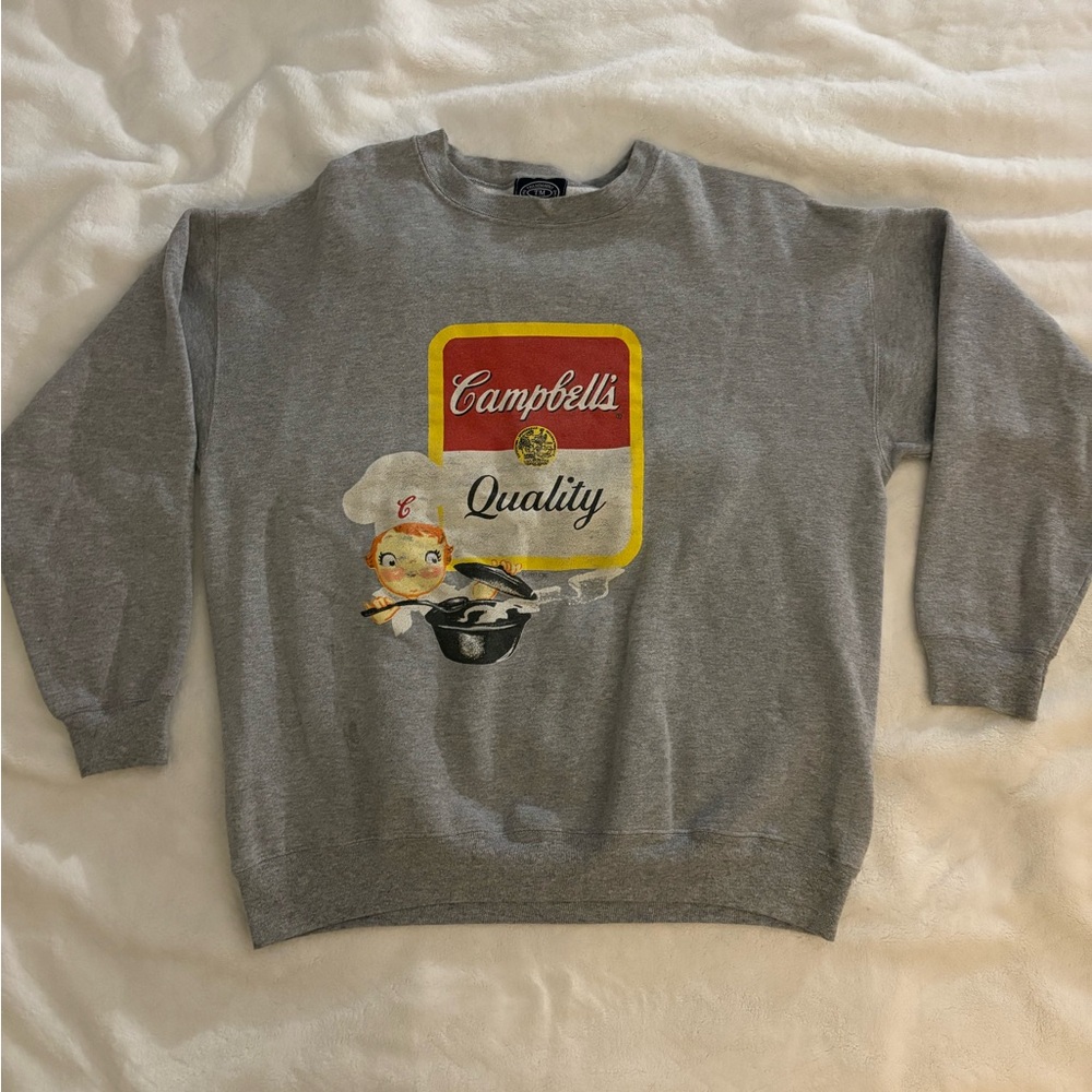Campbell's Graphic Gray Women's Crew Neck Sweater